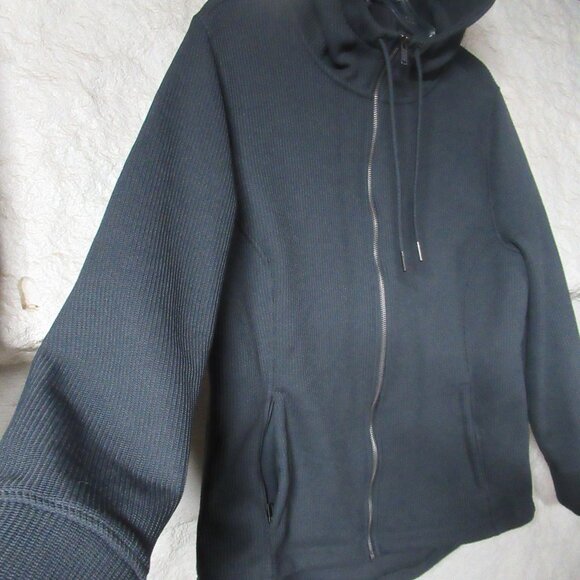 Time and Tru Grey Fleece-Lined Zip Up Jacket Size L - Picture 7 of 9